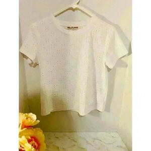 Women’s White Eyelet Top